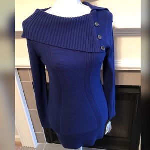Royal Blue Long, Fitted Sweater